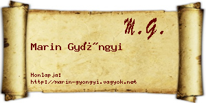 Marin Gyöngyi névjegykártya
